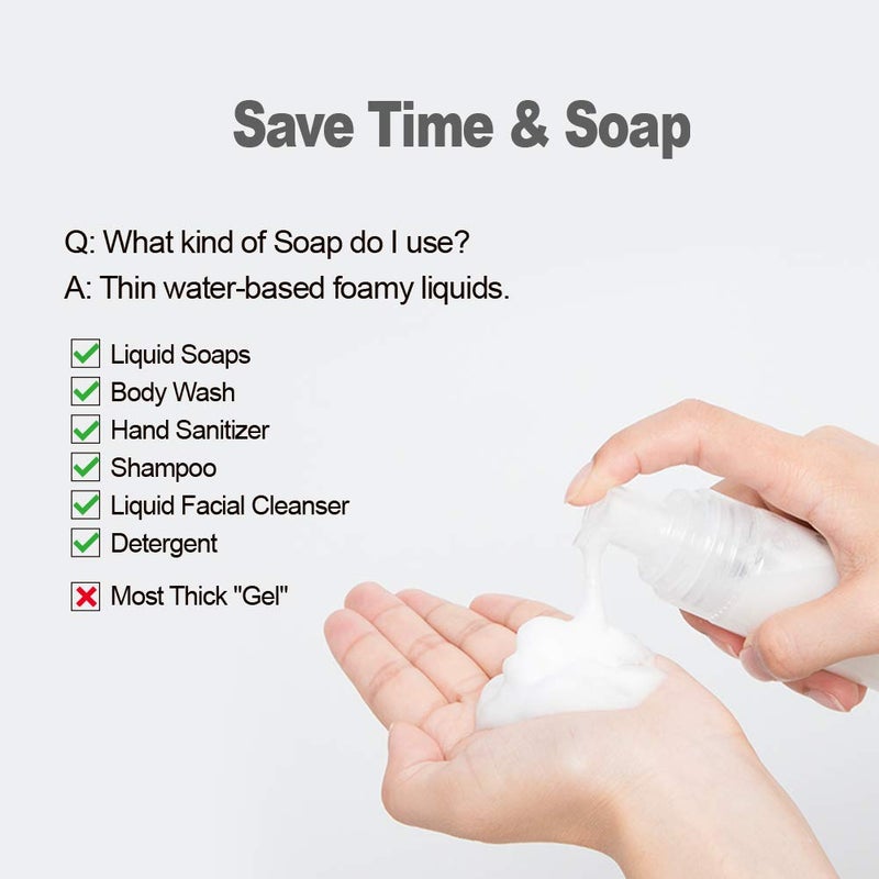 MKLZ 6 Pcs Empty Foam Pump Bottle 1oz/30ml Travel Size Plastic Pump Bottle Soap Bottle Portable Small Hand Sanitizer Dispenser Bottles, Refillable Clear Instant Foaming Bottles for Hand Lotion Shampoo - Image 5